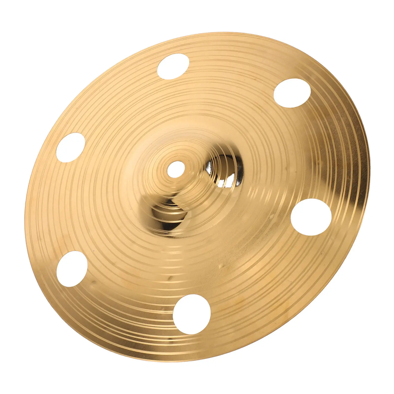 Effect Cymbal Trash Crash 10 Inch Perforated Alloy Gold Finish Short Decay Drum Set Practice Cymbal for Rock Music Splash Hand