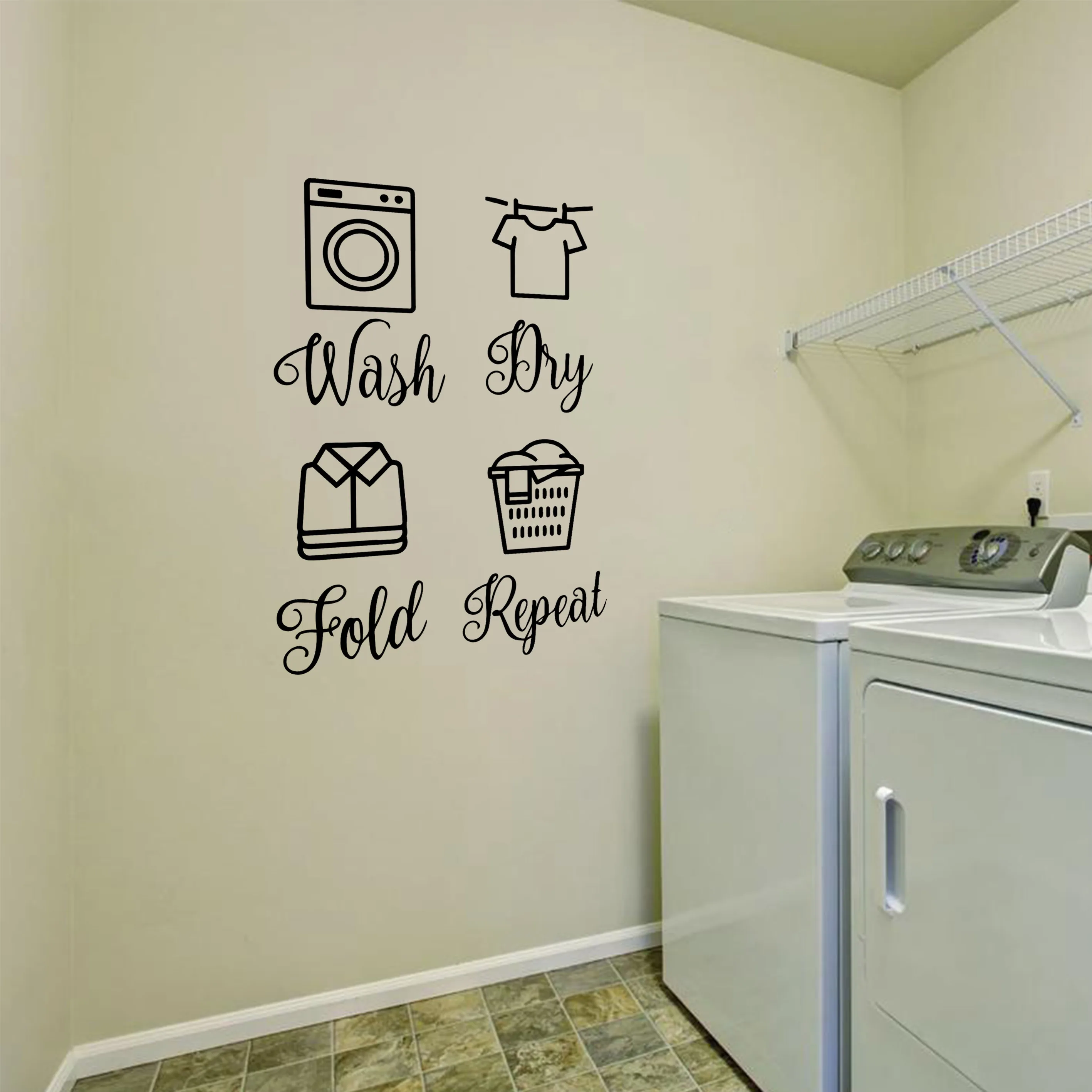 1 pc Laundry room New Wall Decal Art Vinyl Stickers For Home Decor Living Bedroom Decoration Accessories Murals