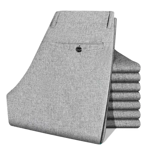 2026 Mens Trousers Dress Straight Pants Spring Summer Male Work Suit Pants Husband Father Black Grey Formal Pants - Image 6