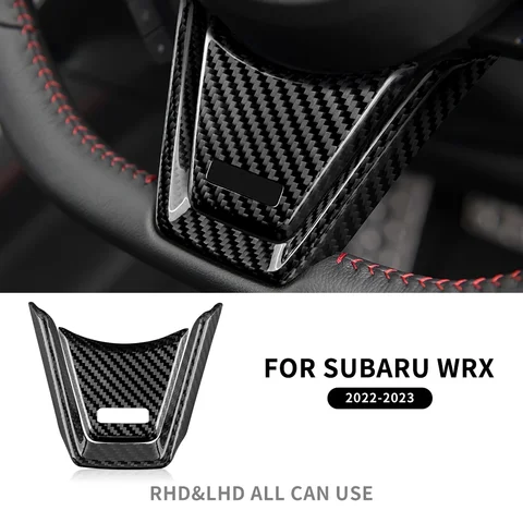 Наклейка из настоящего твердого углеродного волокна для Subaru WRX/WRX STI 2022 2023 2024, рамка кнопки рулевого колеса автомобиля, аксессуары для внутренней отделки