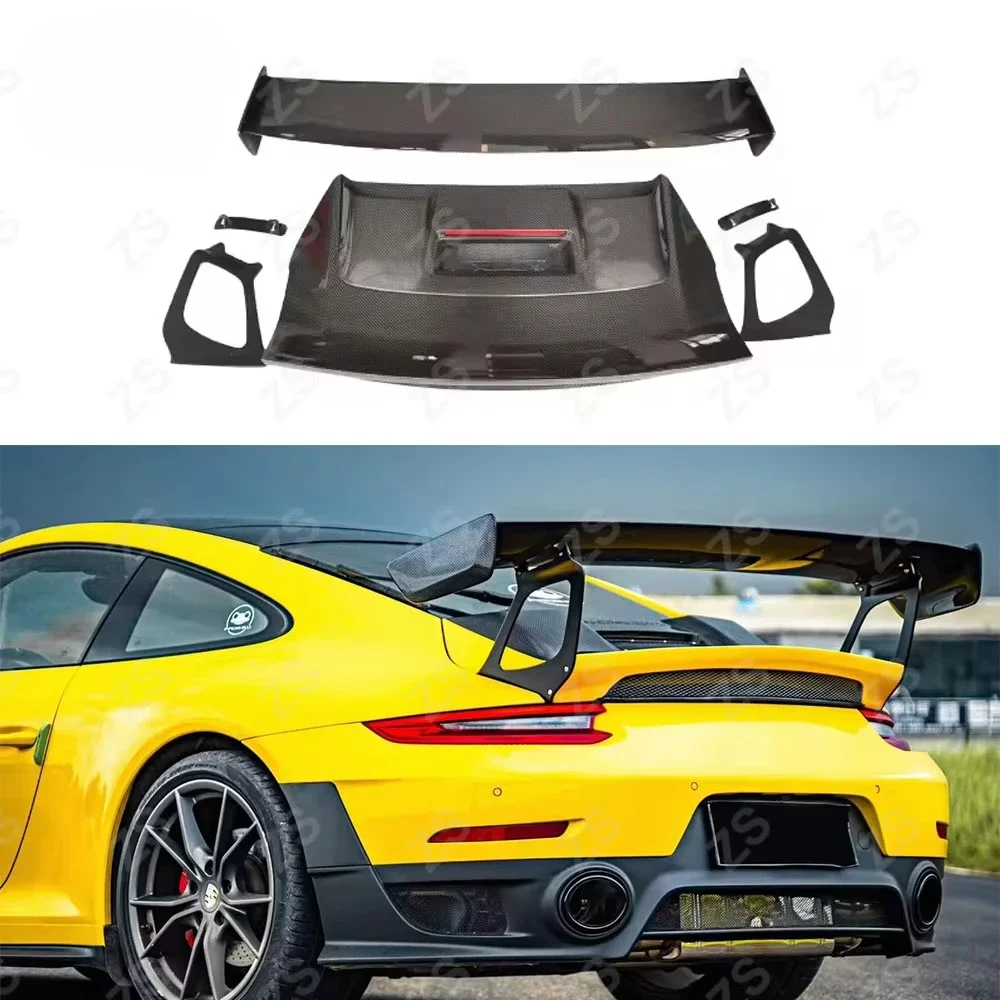 

991 GT2RS Style Dry Carbon Fiber Fibre Rear Bumper Spoiler Big Wing For Porsche 911 991.1 991.2 Body Kit