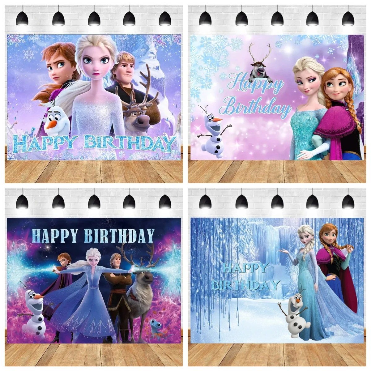 

Frozen Elsa Anna Princess Theme Baby Shower Kids Birthday Party Snow Queen Winter Ice Photography Backdrop Photo Studio Custom