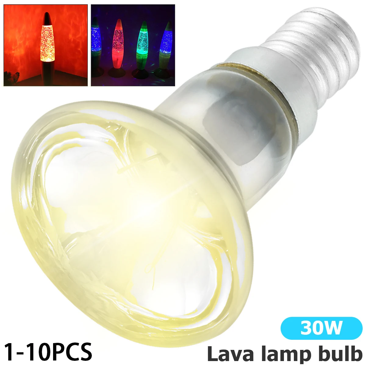 1-10Pcs R39 E14 30W LED Bulb Lava Lamp Bulbs Reflector Light Bulb for Outdoor Light Glitter Lava Lamps Saving Replacement Bulbs