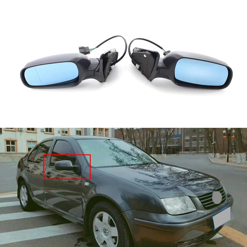 Black Car Electric Mirror Rearview Assembly for Volkswagen Bora MK4 Golf4 1999 2000 2001 2002 2003 2004 2005