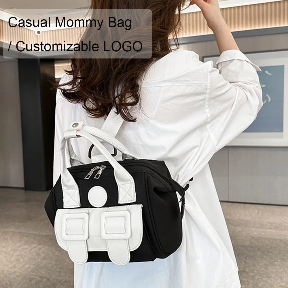 

Fashion Minimalist Handheld Mommy Bag New Color Block Crossbody Bag Multi Functional Outdoor Shoulder Mother Baby Bag For Women