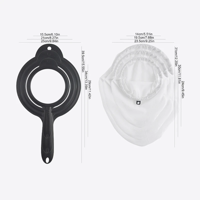 f92b 3pcs 튼튼한 플라스틱 필터 스트레이너 차 커피 우유 주스 필터링에 이상적