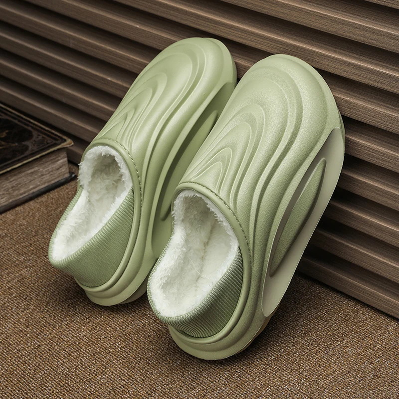 YRZL Zapatillas de invierno para hombre, zapatos cálidos para casa, térmicos, antideslizantes, cómodos, forro peludo, antideslizantes para interiores y exteriores, para invierno