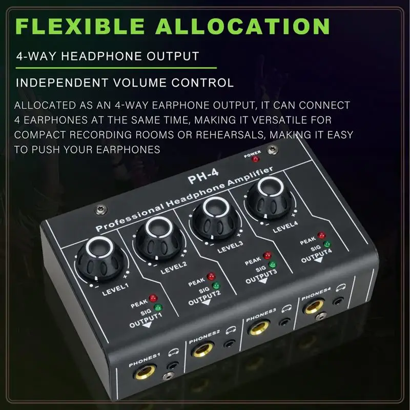 موثوقة-مضخم ضوت سماعة الرأس نظام صوت ستيريو 4 قناة التحكم Alonecontrol حجم ، مضخم ضوت سماعة الرأس نظام صوت ستيريو 4 قناة