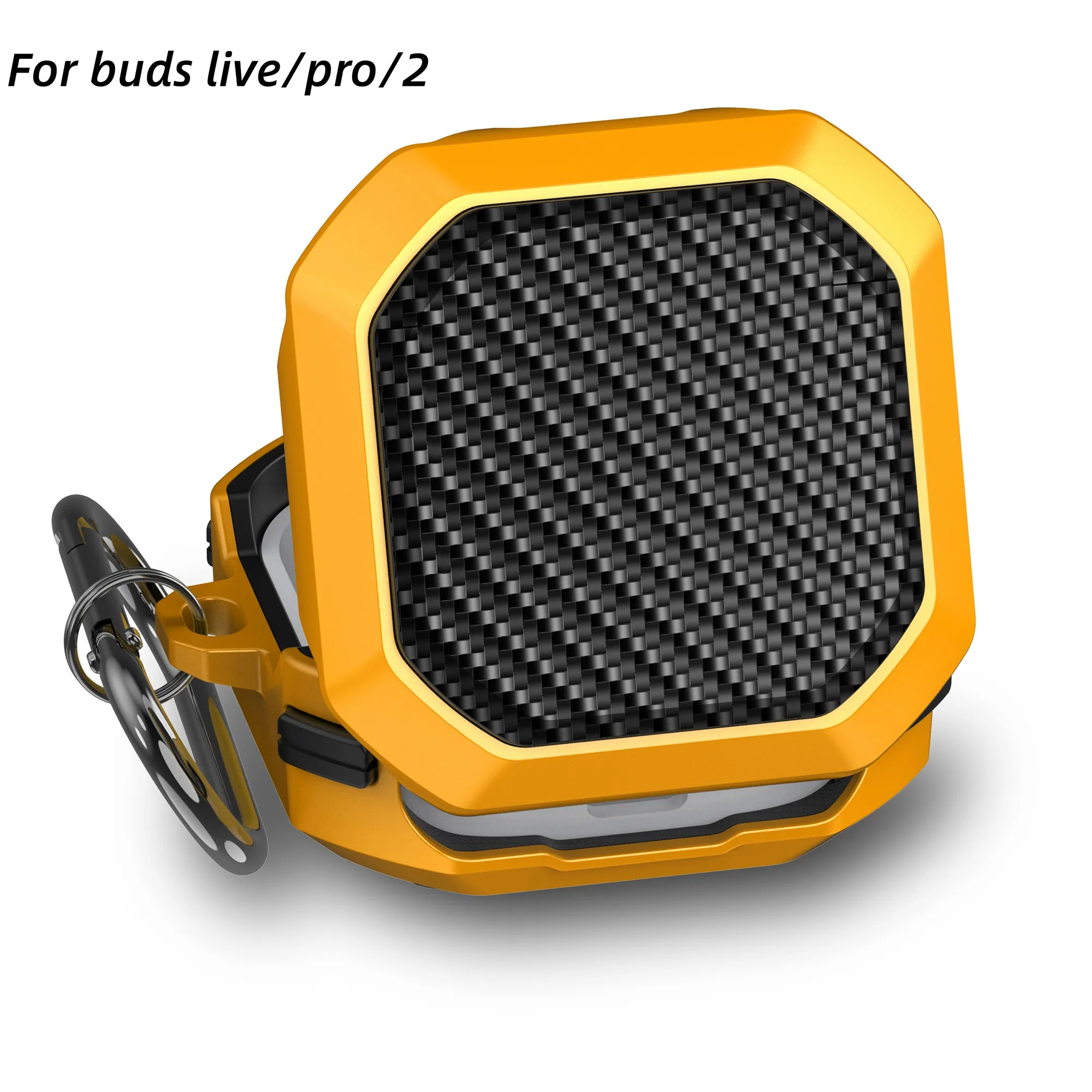 탄소 섬유 아머 보안 잠금 장치 포함 아머 케이스, 삼성 갤럭시 버즈 2 프로 케이스, 버즈 프로, 버즈 라이브 케이스