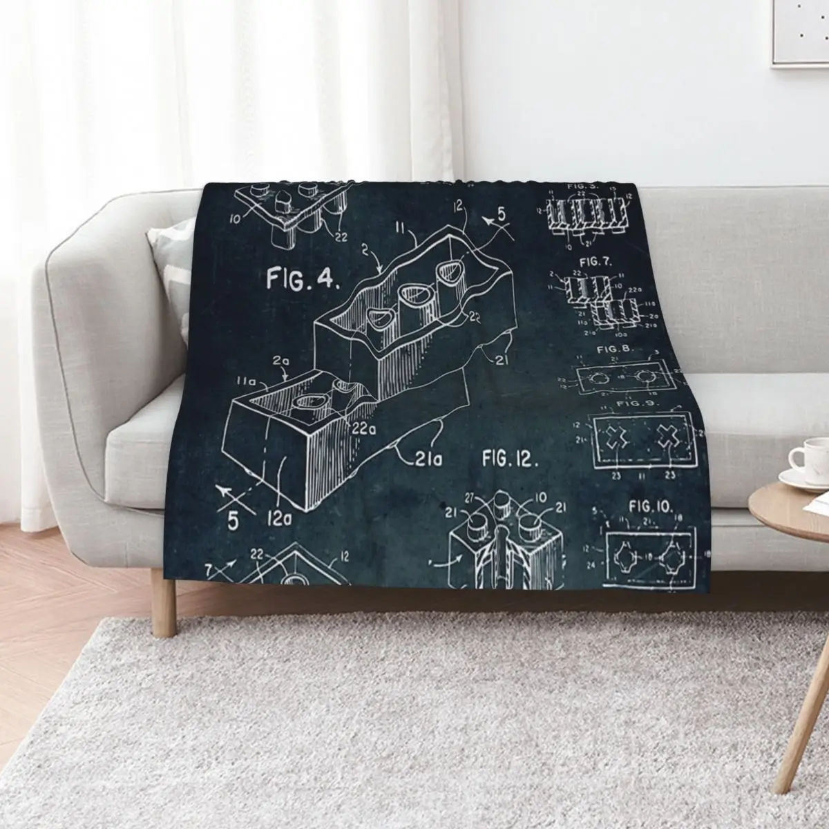 

1958 Toy Building Brick Throw Blanket Cute Plaid Decorative Throw Luxury Brand Decoratives Blankets