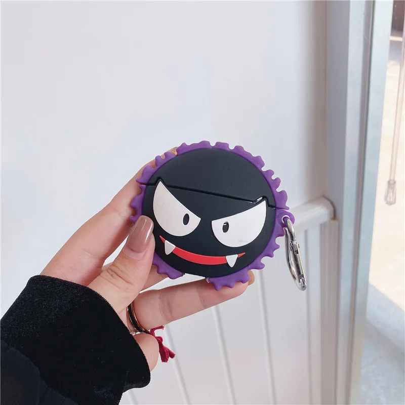 For Airpods 4 Case,Pokemon Gastly For Airpods 1/2/3/4 Case,Silicone Protective Earphone Cover For Airpods Pro 2 Case Funda