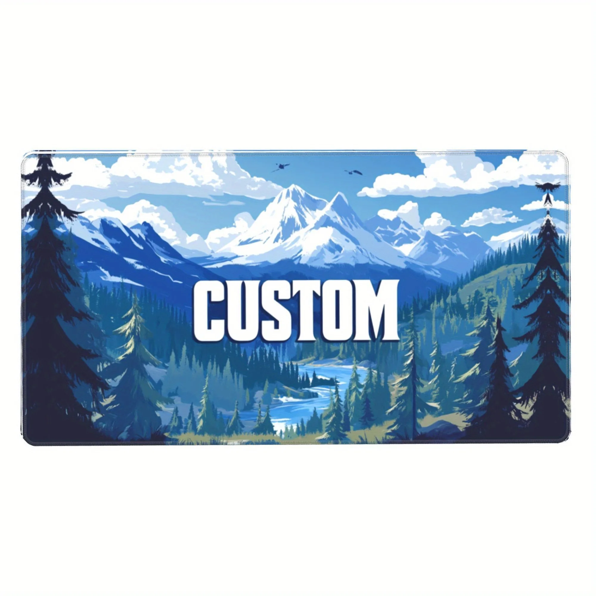 Customizable Photo Logo Landscape Desk Mat, Bright Color HD Print Ergonomic Mouse Pad For Office Game Wedding Souvenir