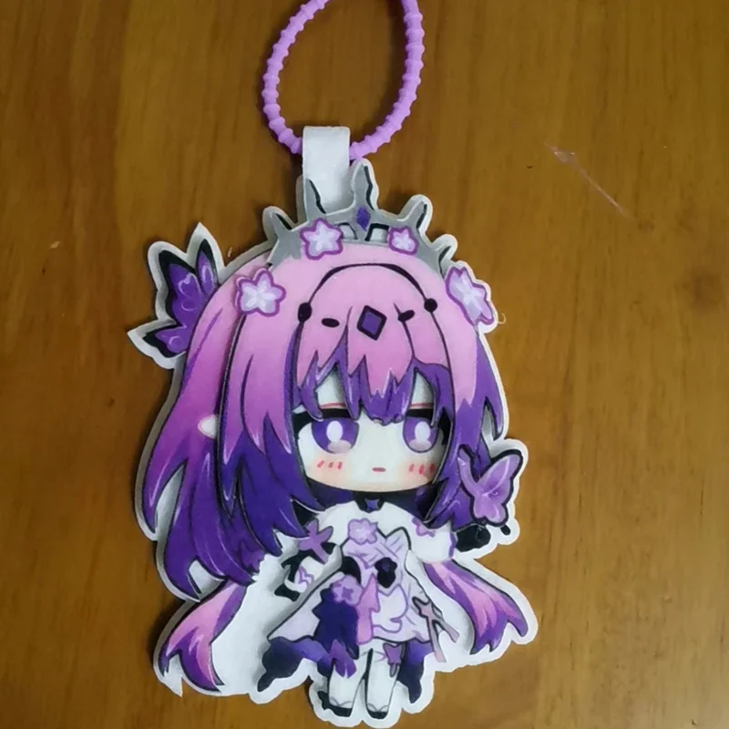 2025 Game Honkai: Star Rail Cartoon Castorice Non Woven Embroidery Key Chain Pendant Keyring Valentine's Day Gift