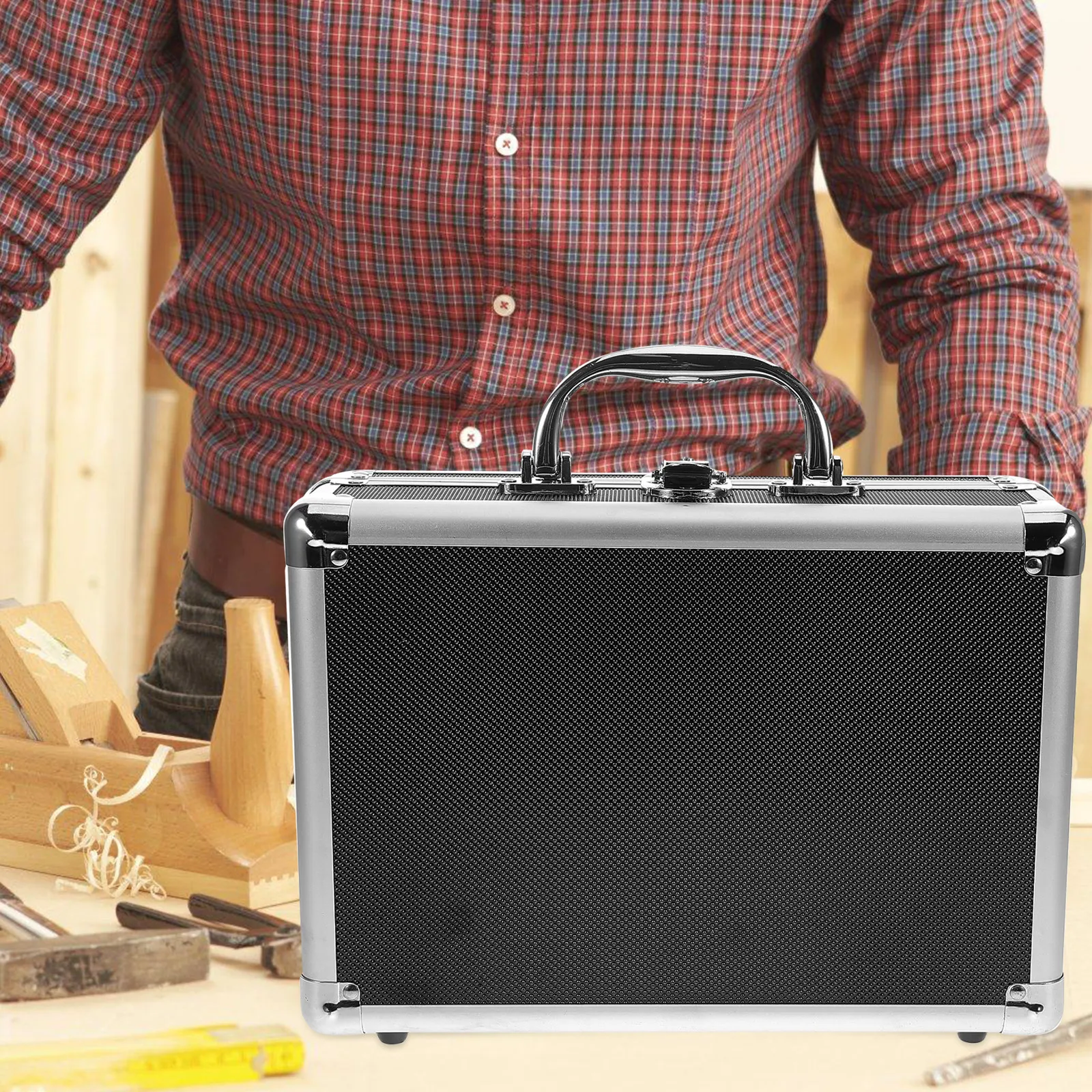 

Spacious Aluminum Alloy Toolbox with Handle Large Capacity Portable Tool Case for Home and Workshop Metal Tool Box