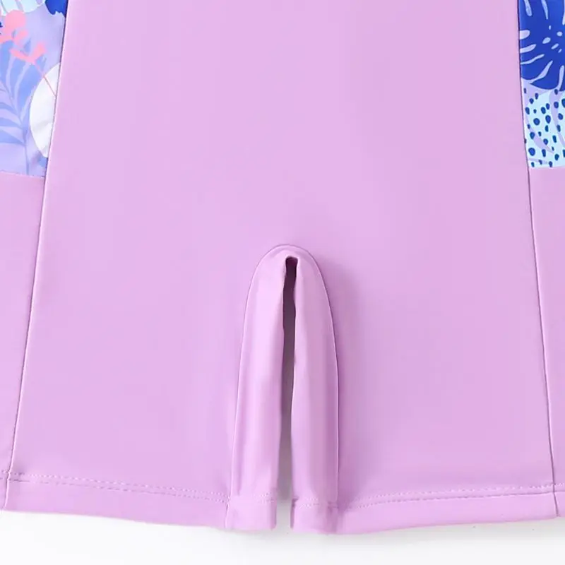 Kinderen Meisjes Eendelig Badpak Zomer Strand Korte Mouwen Bodysuit Zacht Ademend Strandkleding Kid Zwemmen Duiken Badpak