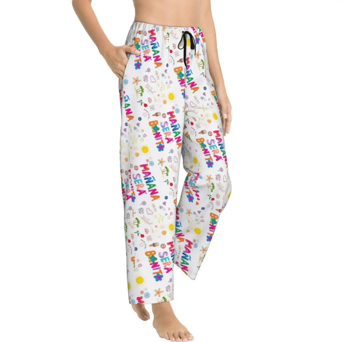 طباعة مخصصة للنساء Singer Karol G Pajama Pants ملابس نوم قيعان صالة النوم مع جيوب