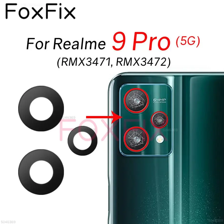 For Realme 9 Pro 5G Rear Back Camera Glass Lens Replacement With Adhesive Sticker RMX3471 RMX3472