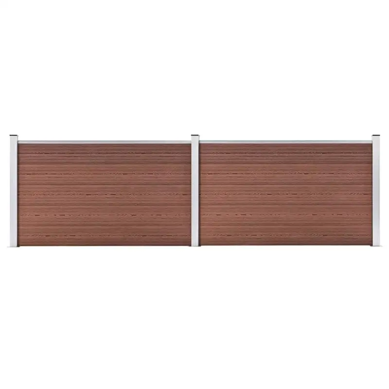 Clôture de jardin WPC 353x106 cm marron Structure en acier durable antirouille, polyvalente comme clôture de jardin ou panneau d'isolation, idéale pour la division des espaces extérieurs.