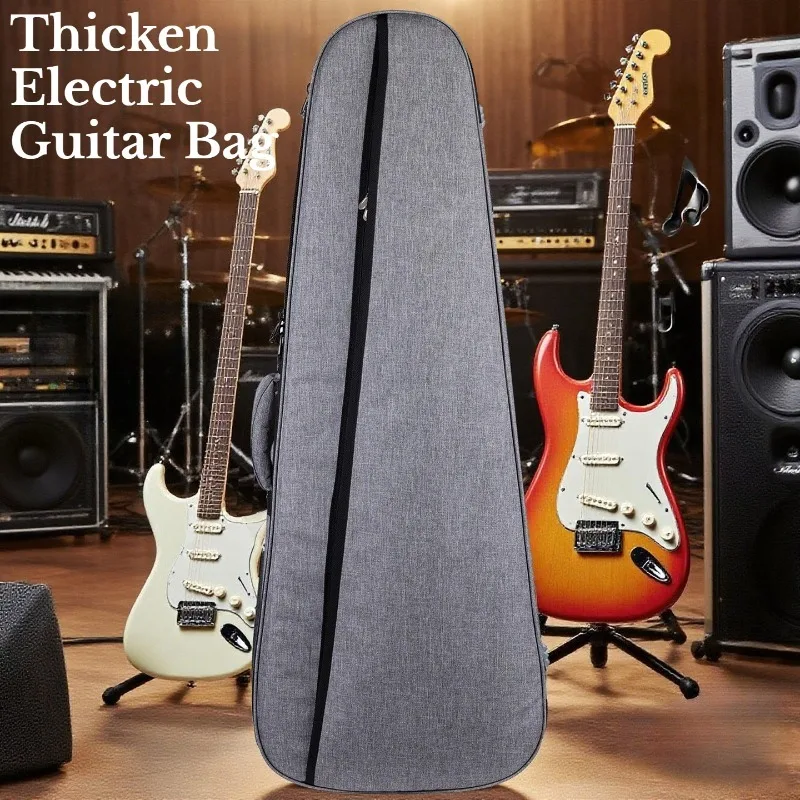 Oxford Cloth Electric Guitar Bag Thicken Waterproof Shockproof Shoulders Portable Electric Bass Bag Musical Instrument Accessory