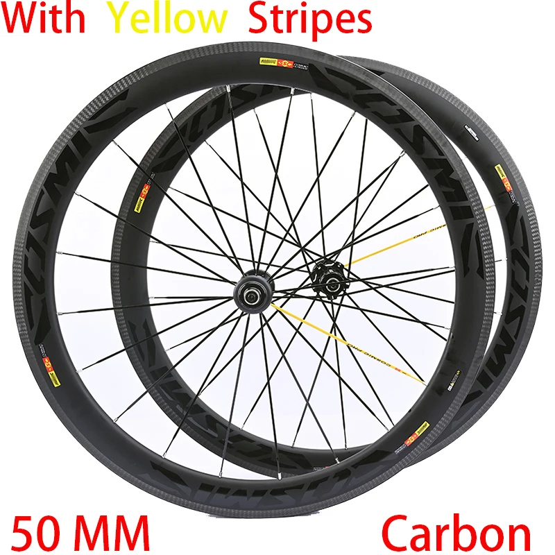 700C CARBON WHEELSET HEIGHT 50MM STRAIGHT-PULL HG CARBON FIBER V/C RING BRAKE FAT RIM CARBON RING ROAD BIKE WHEELSET