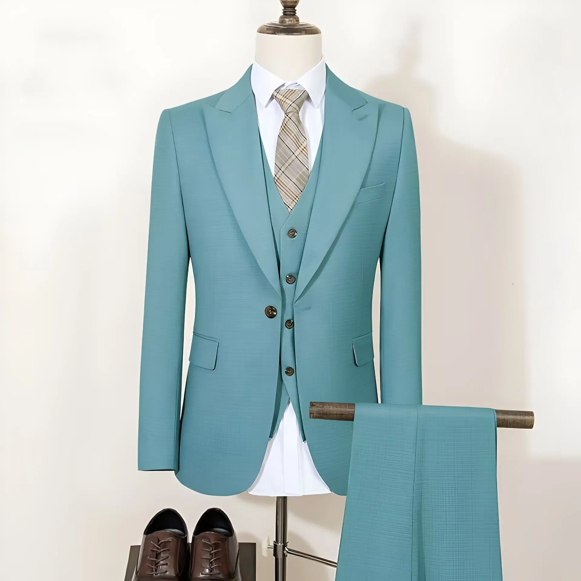 

High Quality Men's Suit Summer thin breathable Slim Fit Formal Business Office Men's Suits（jacket+Vest+Pants）