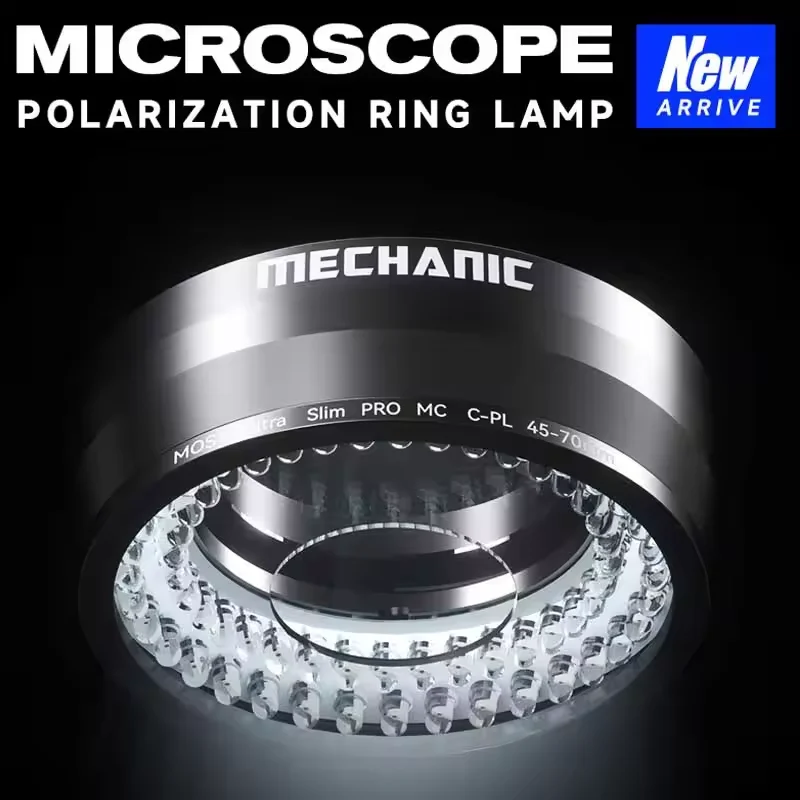 Microscópio Polarização Anel Lâmpada Elimina a Reflexão de Luz Forte para Binocular Trinocular Stereo Microscópio Iluminação