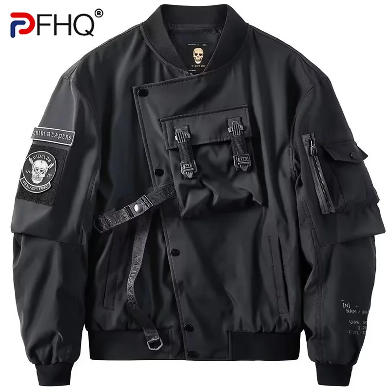 PFHQ Spring Autumn Pilot Jacket Men's Oversize Functional Coat Men's Workwear Korean Trendy Baseball Suit Male Tops 21Z7041