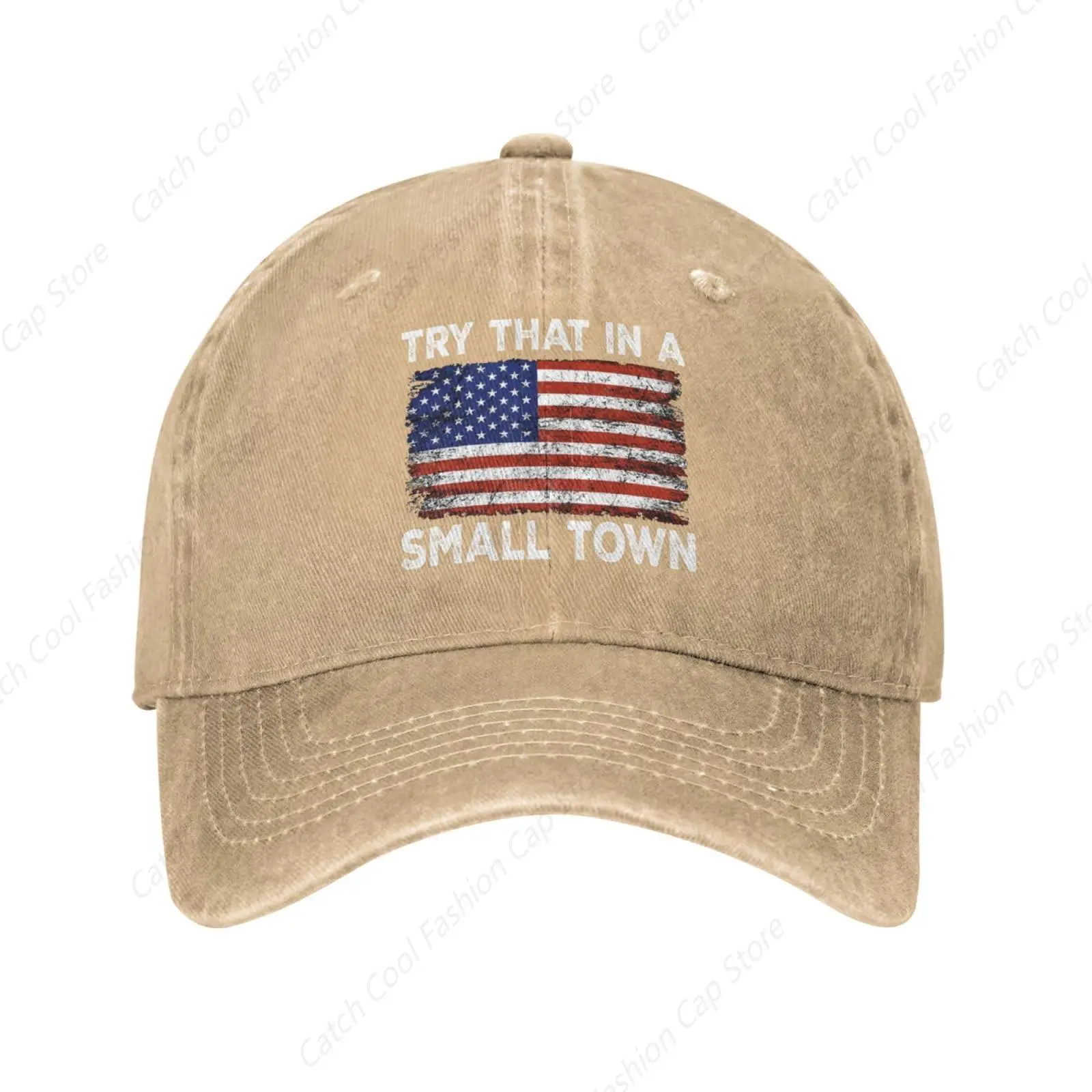 

Try That in Small Town Baseball Cap for Men Women Vintage Trucker Denim Hat Washed Cotton Fashion Unisex Adjustable Sports