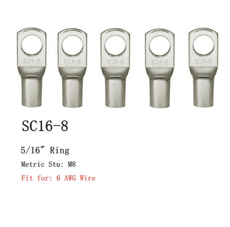 20PCS 4-25mm Assortment Tinned Copper Lugs Ring Crimp Terminals Battery Wire Welding Cable Connectors Kit