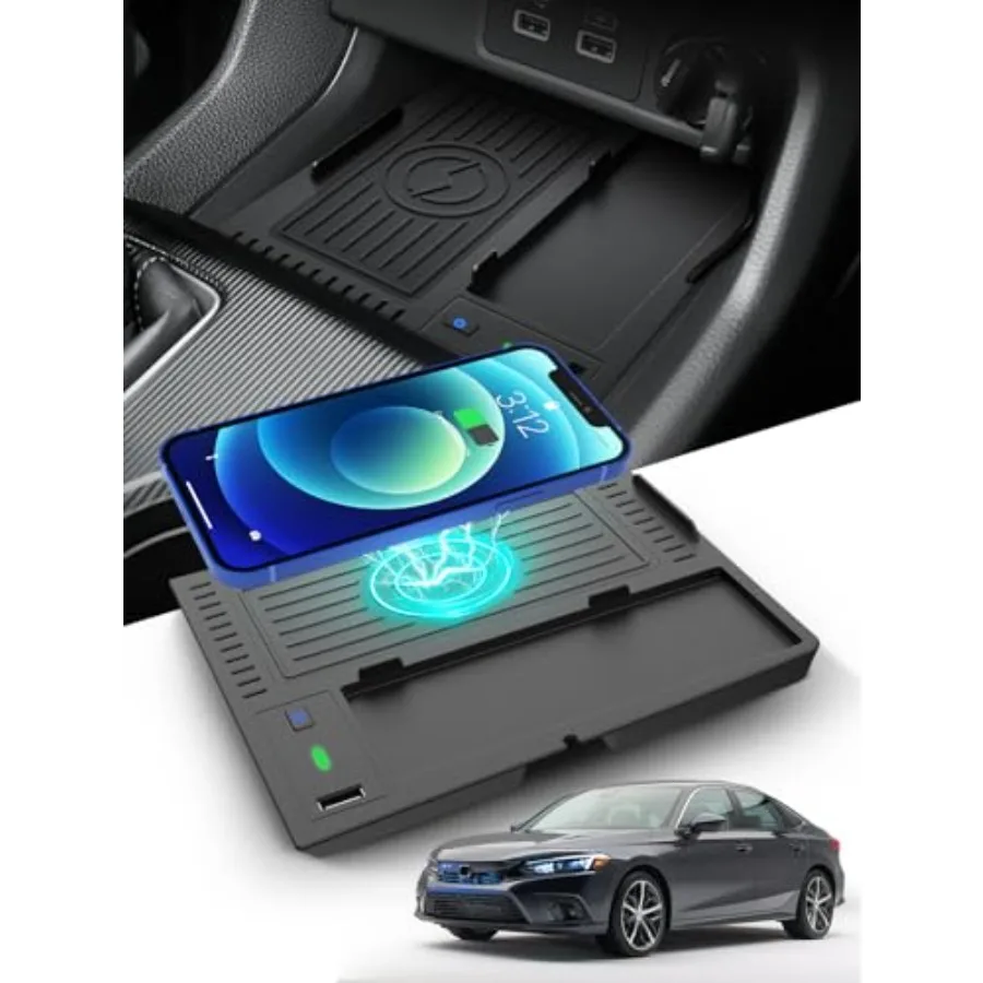 

Wireless Charger for Honda Civic 2026 2025 2024 2023 2022, Automotive Center Console Organizer Wireless Charging Pad for 2022-2