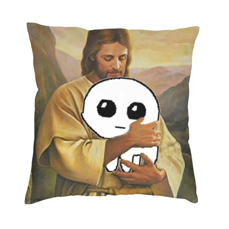 Jesus Holding Autism Creature Tbh Creature Cushion Cover 45x45cm Home Decor 3D Print Yippee Throw Pillow for Sofa Double-sided