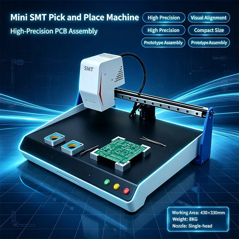 S1 SMT Pick And Place Machine Chip Mounter LED SMD Single Reflow Soldering Placement For PCB Assembly Surface Mounted Feeder