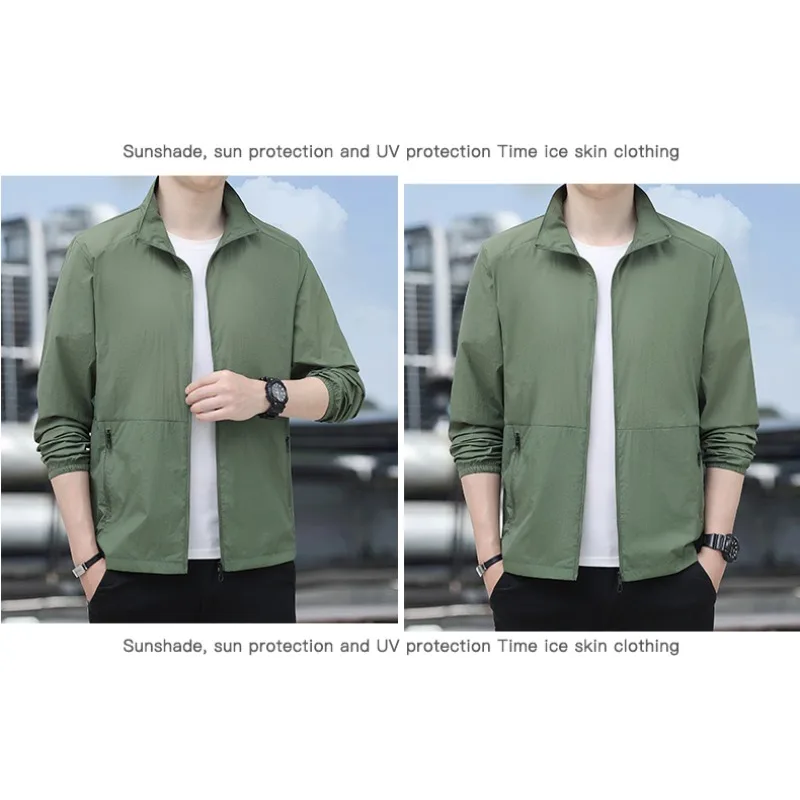 Men's Summer Fashion Trendy Casual Versatile Sunscreen Skin Clothes Outdoor Tennis Training UV Protective Sports Jacket