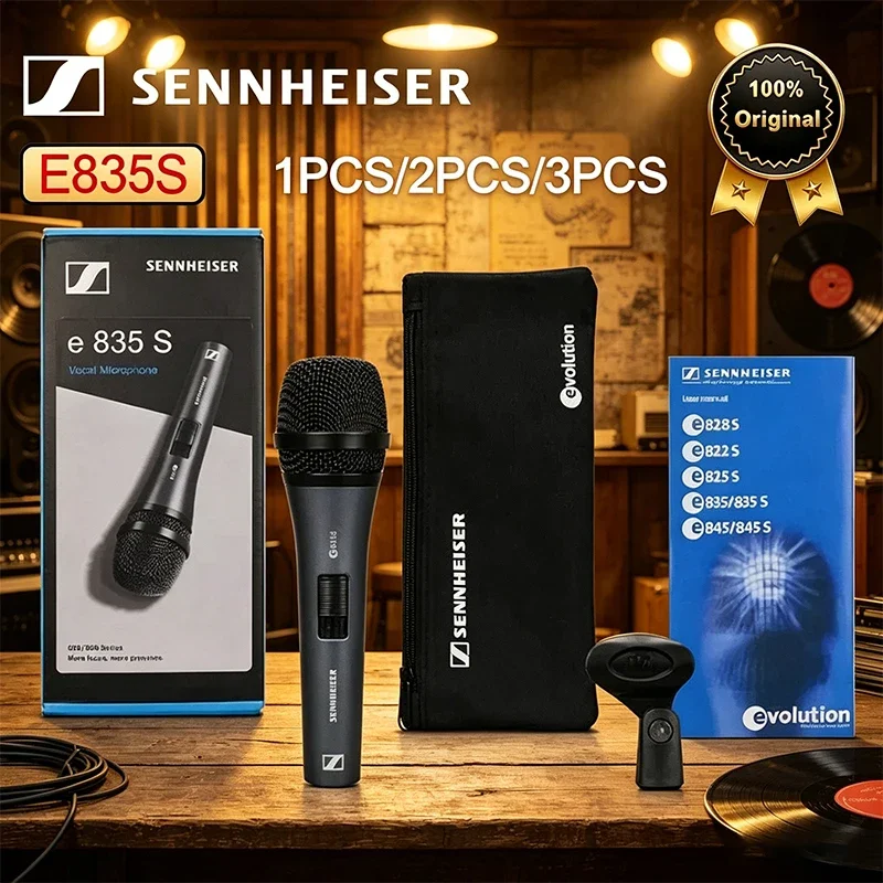 

Профессиональный динамический микрофон Sennheiser E835S с кардиоидной диаграммой направленности, ручной, для вокала, сцены, пения и выступлений.
