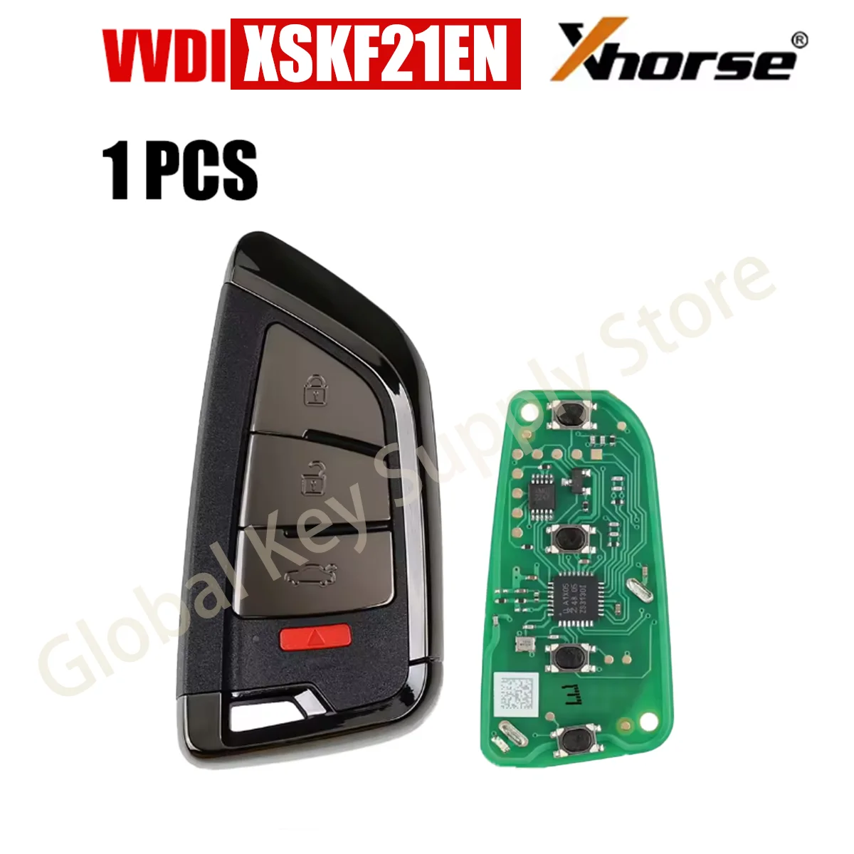 Xhorse XSKF21EN Smart Remote Key 4 Buttons Shiny Black Color