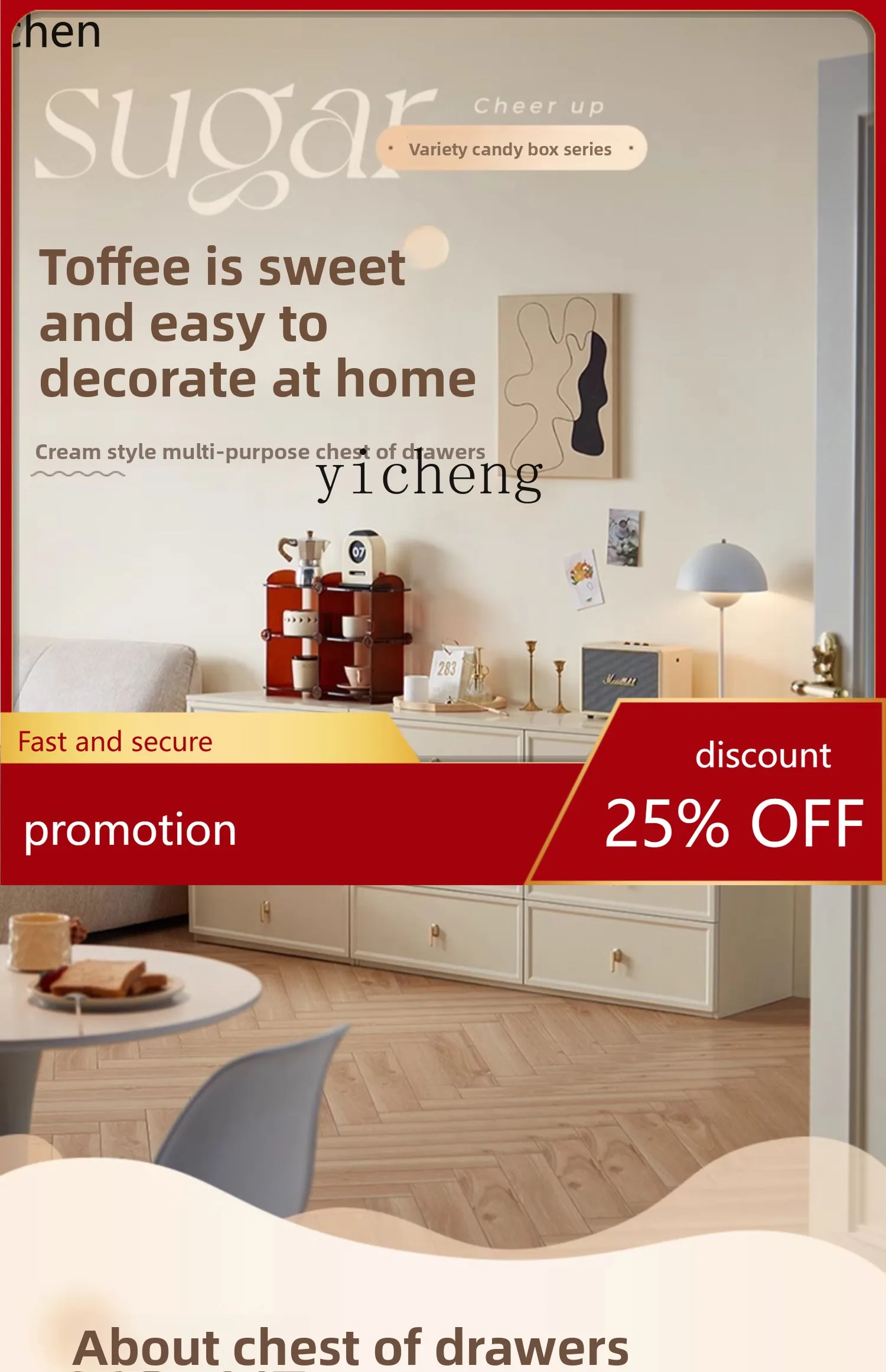 

HXL Six-Drawer Cabinet Bedside Bedroom Storage Cabinet Wall-Mounted Bed End Cabinet