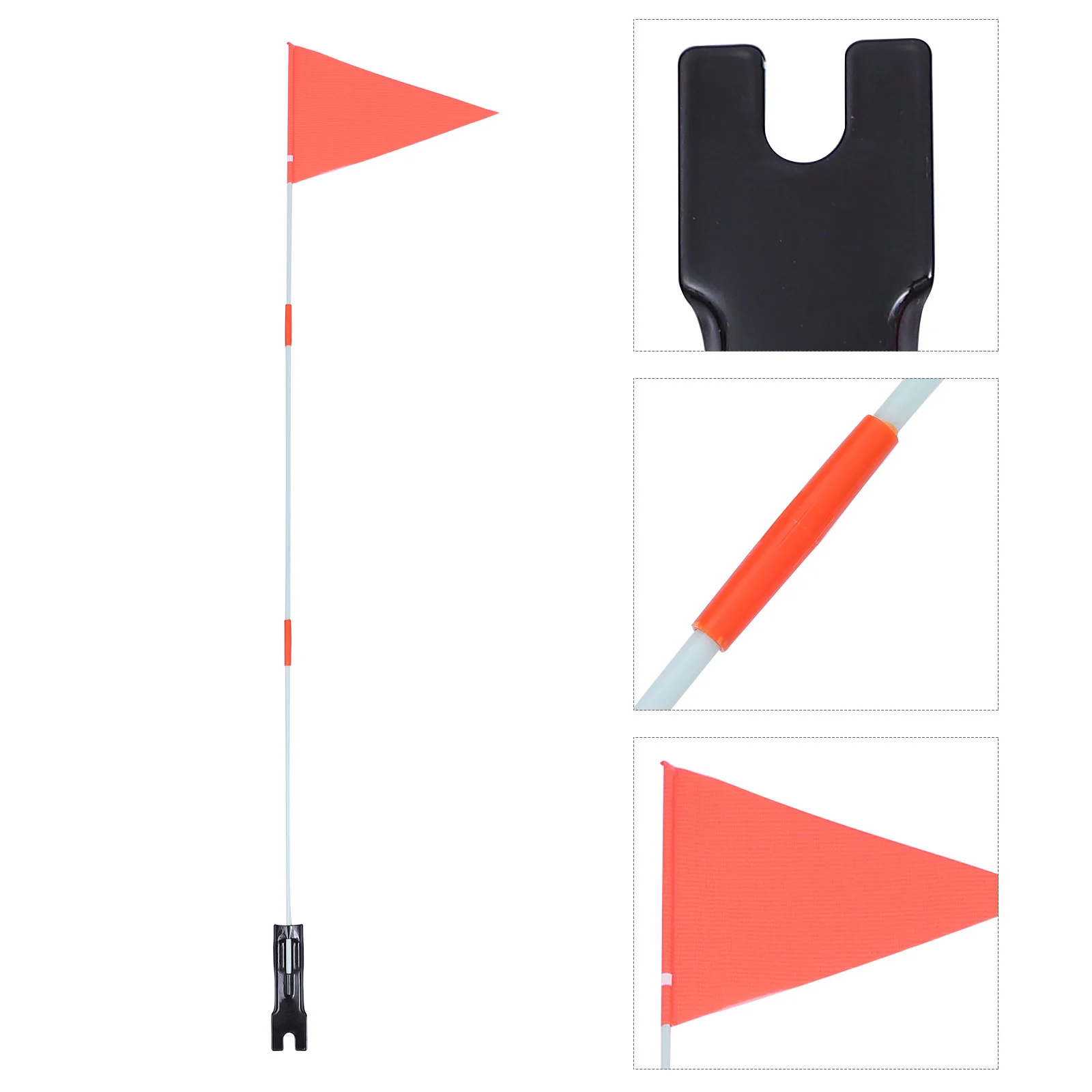 Double Flag Pennant Tail Child Bikes Height Visibility Safety 127X4cm Abs Plastic Fiberglass Rod Pole for Kids Triangular