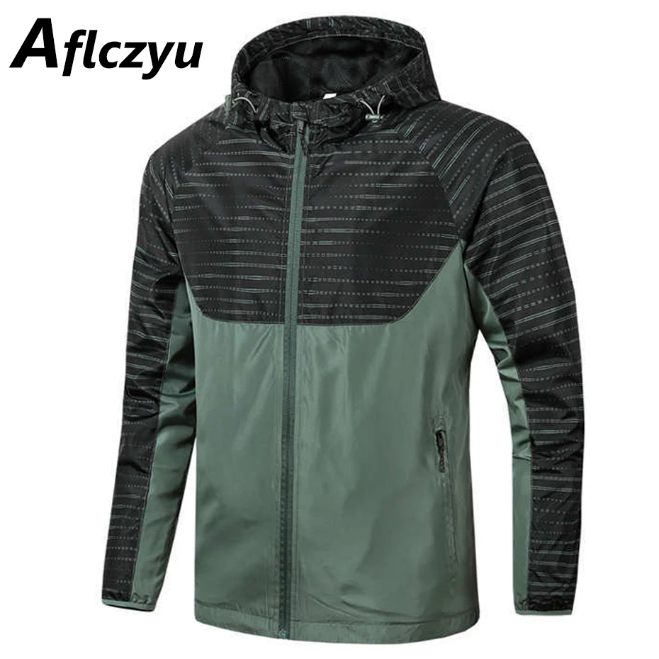 

Waterproof Jacket Men Camping Running Jacket Casual Fashion Patchwork Coat Male Outdoor Outerwear Hooded Jackets