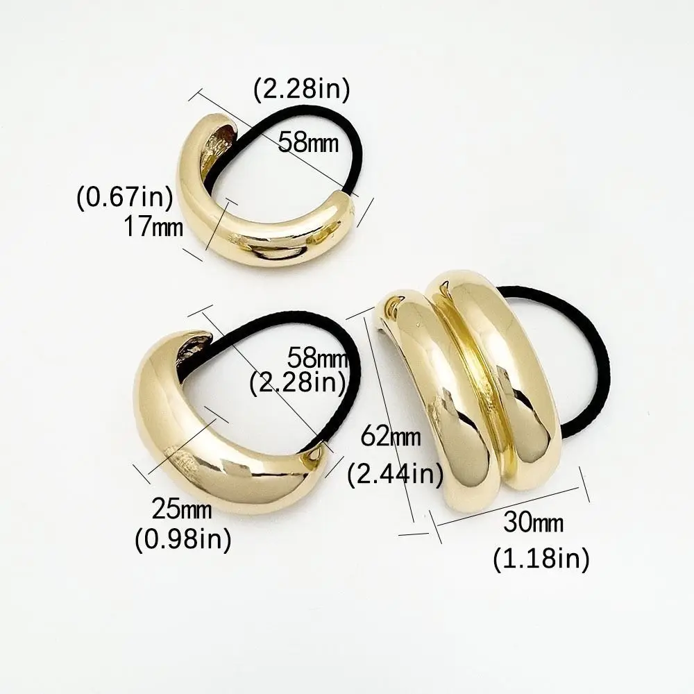 غير النظامية شكل المعادن الشعر الكفة الذهبي اللون الفضة معدن مطاطا رباط شعر سحر هندسي مطاطا ذيل حصان حامل الفتيات #6