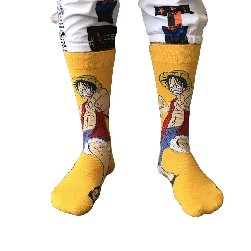 One Piece Luffy Sauron Ace Cartoon Men and Women Sweat-absorbent Breathable Socks Creative Personalized Sports Stockings Gift