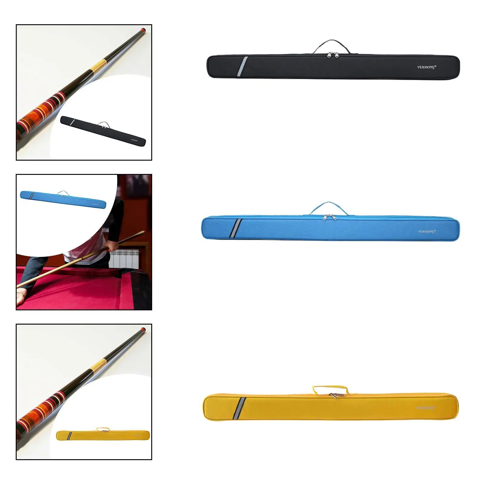 Custodia per stecca da biliardo Porta forniture da biliardo Borsa per stecca da biliardo portatile alla moda 1/2 con testa grande