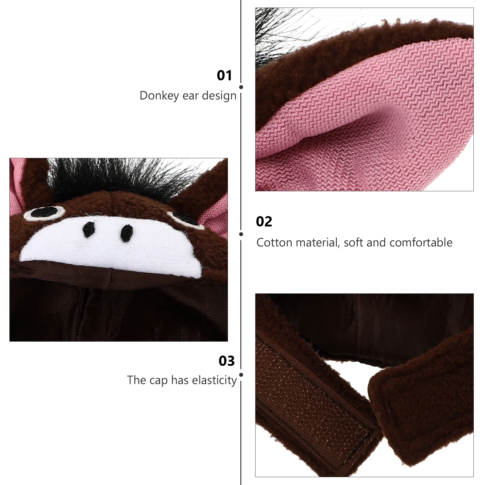

Headband Pet Hat Headwear Dressing up Prop Hamster Warm Donkey Headgear Party Accessory Small Decoration