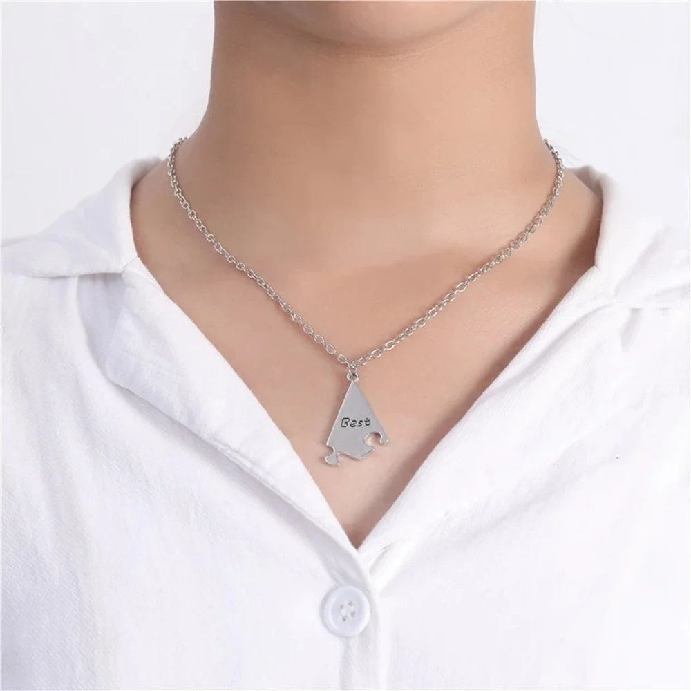 4Pcs/Set Best Friend Forever and Ever Necklace For Women Men Alloy Metal Creative BFF Pendant Necklace Jewelry Accessories Gift