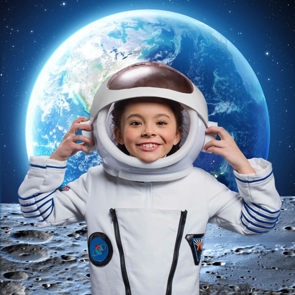 Astronaut Moon Space Photography Backdrop for Baby Children Portrait Birthday Party Photo Background Photoshoot Photozone Props