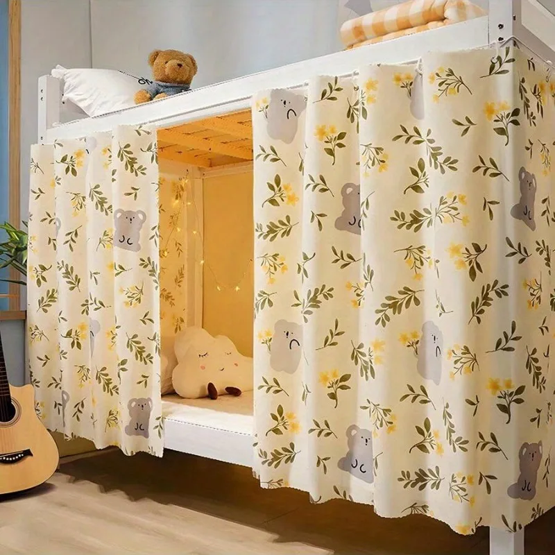 1Panel, Blackout Bed Curtain, Upper and Lower Bunk in Student Dormitory, Bedroom Small Curtain Blocking Privacy Hanging Curtain