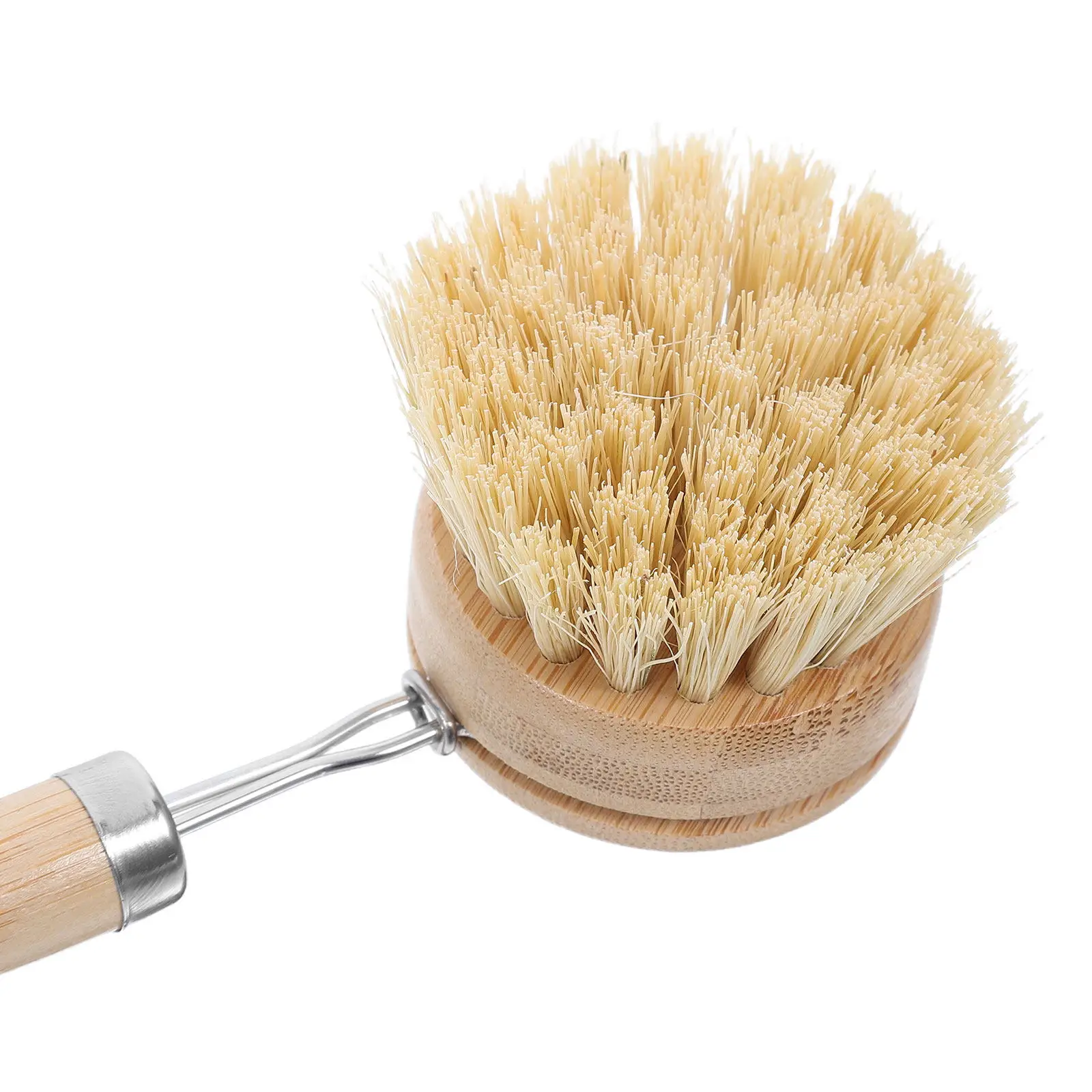 8Pcs Bamboo Handle Dishwashing Brush Set Pan and Pot Scrubber Replacement Heads Kitchen Sink Cleaning Tool Reusable Household