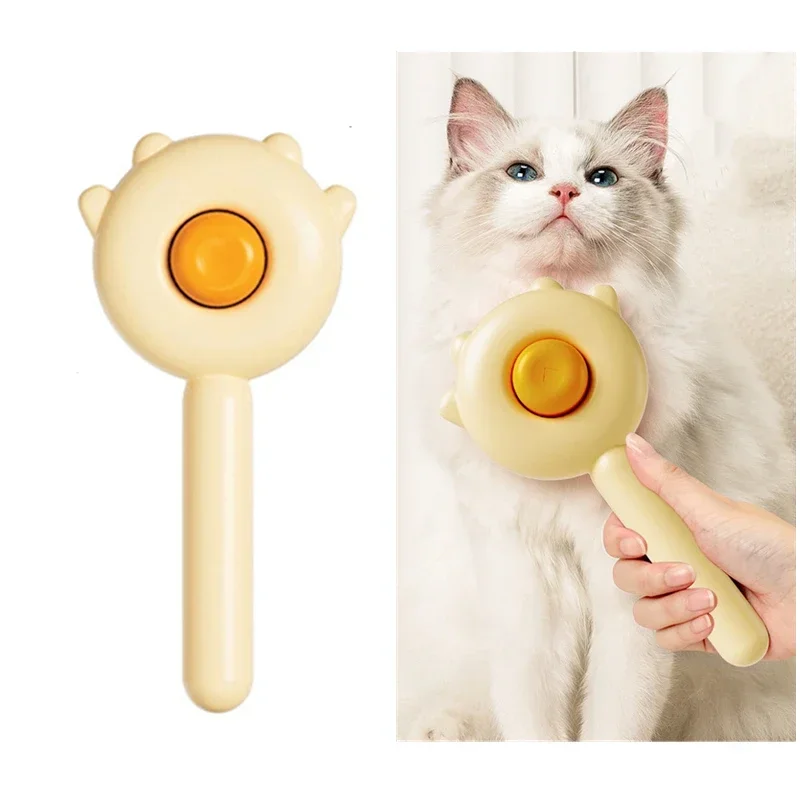 Pet Hair Removal Comb Cat Brush Self Cleaning Slicker Brush for Cats Dogs Egg Shape Hair Remover Scraper Pet Grooming Tool