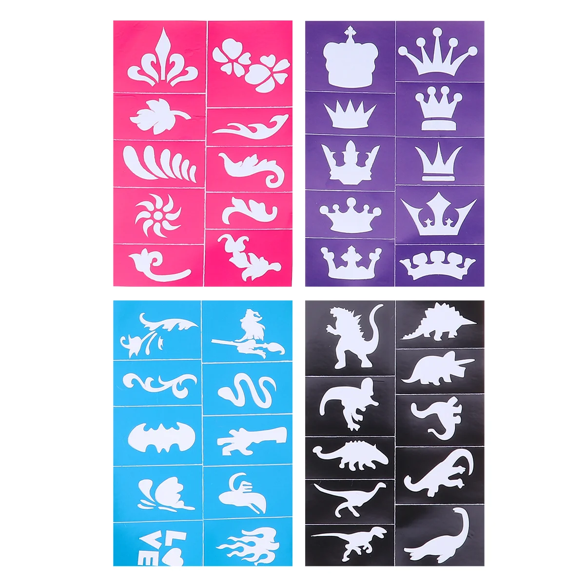 

20pcs Self-adhesive Reusable Stencils Templates For Airbrush Spray Face Paint Glitter Tattoos (Random Style)