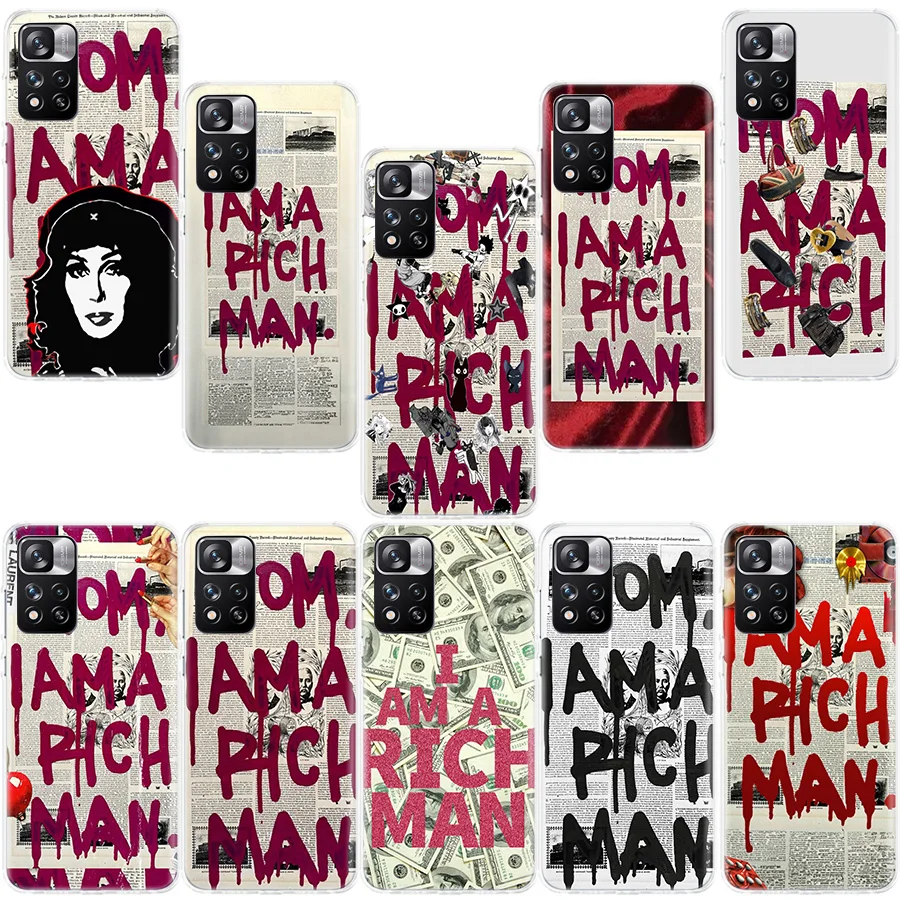 Чехол для телефона Mom, I Am A Rich Man для Redmi Note 14 13 Pro Plus 13C 14C 5G 12 12C 9 9T 9C 10 10C 8 8A 10A 9A Pro Coque Cover