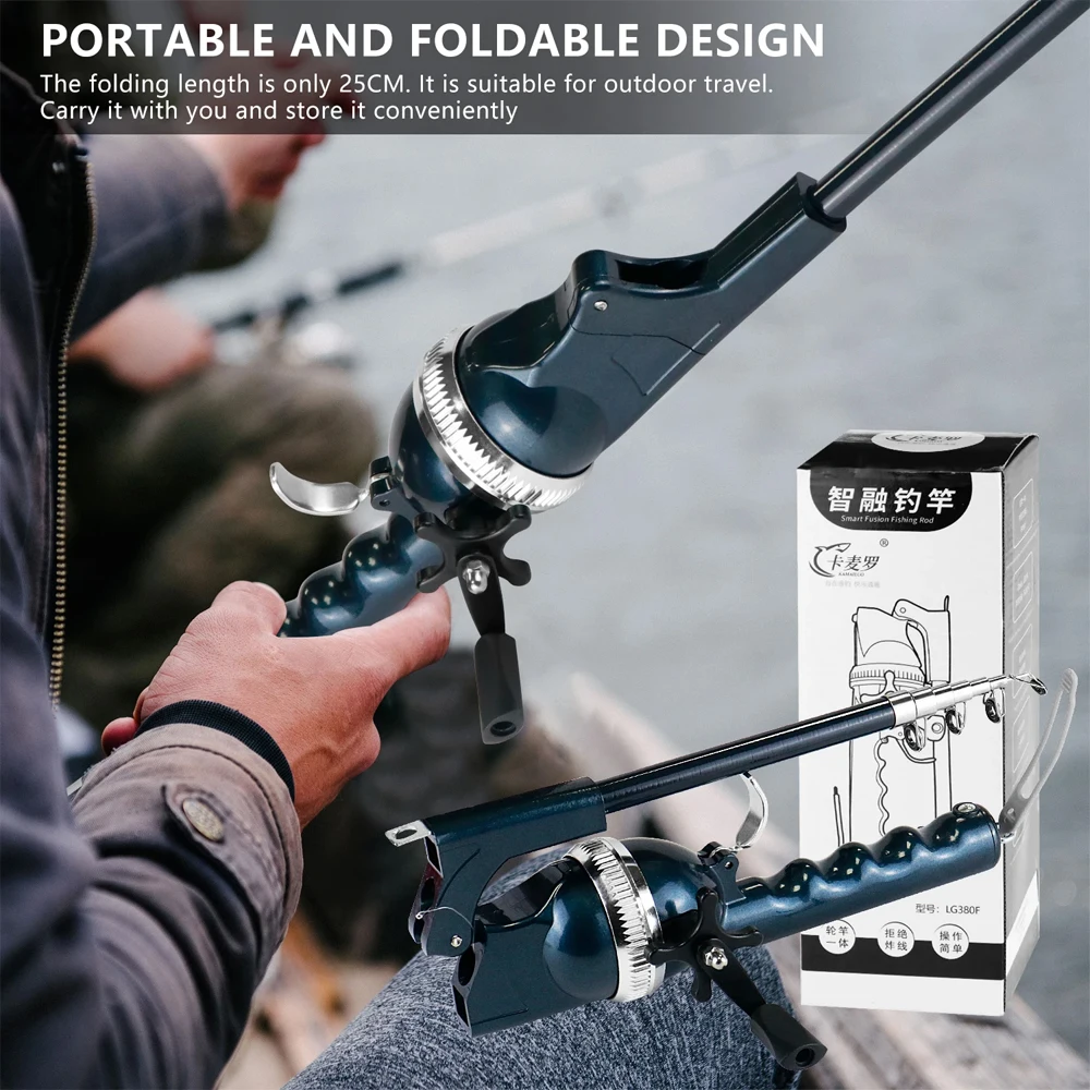 Portable Telescopic Fishing Rod with Reel – Compact 29.5cm Folded Length One-Hand Use Mini Travel Gear For Outdoor Fishing